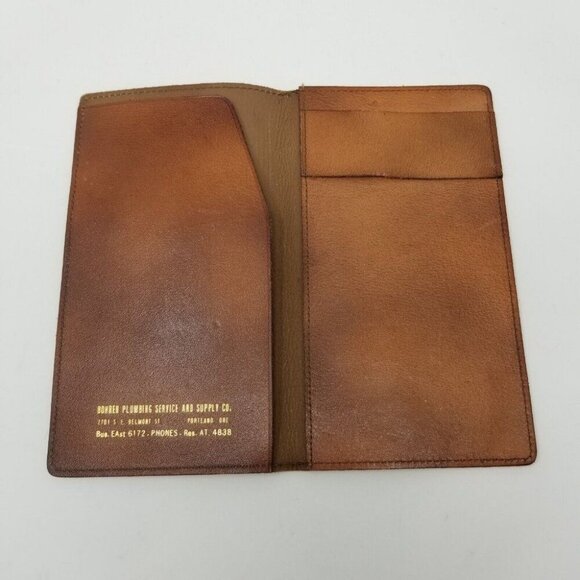 Vintage Checkbook Cover Leather Bohren Plumbing Portland Oregon Advertisement - Picture 5 of 6